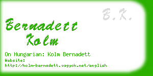 bernadett kolm business card